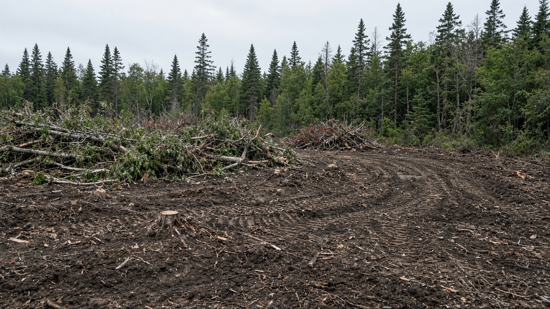 Cleared cottage lot prepared for access and deliveries