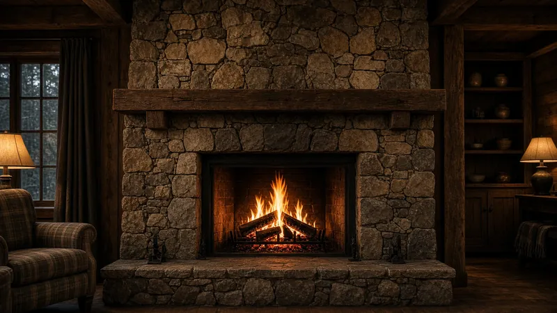 Wood-burning fireplace